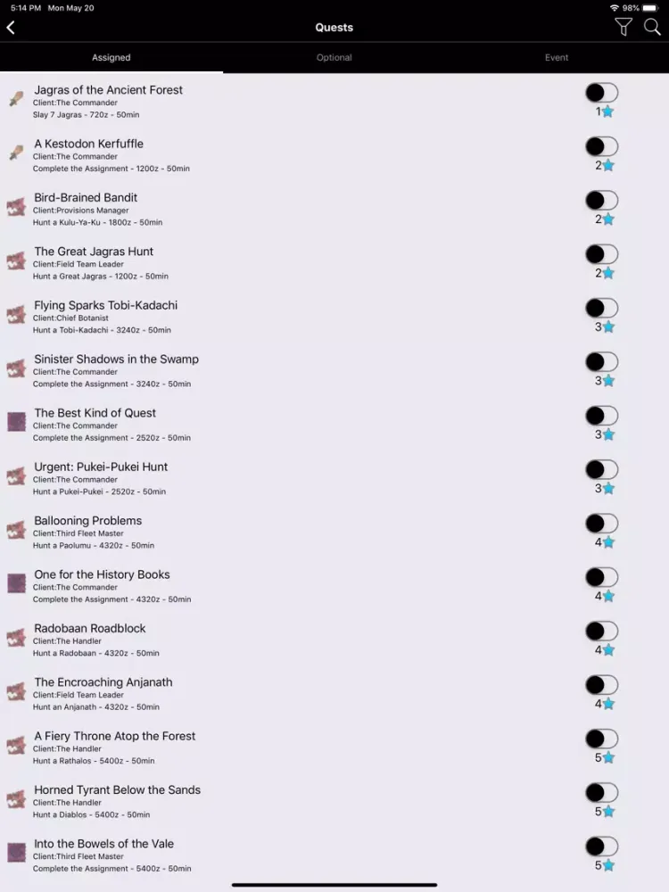 MHW Guide Wiki Companion iPad 应用截图