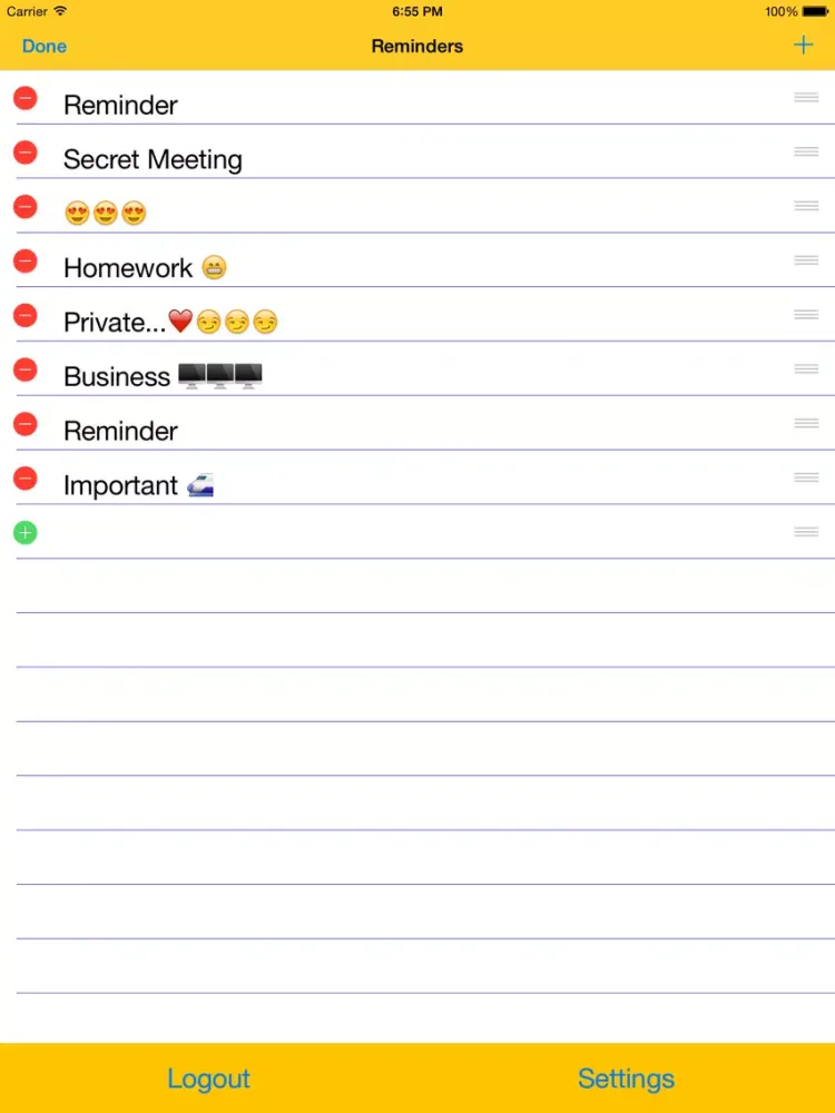 Capturas de tela do Remind me! - Secure Reminders iPad 