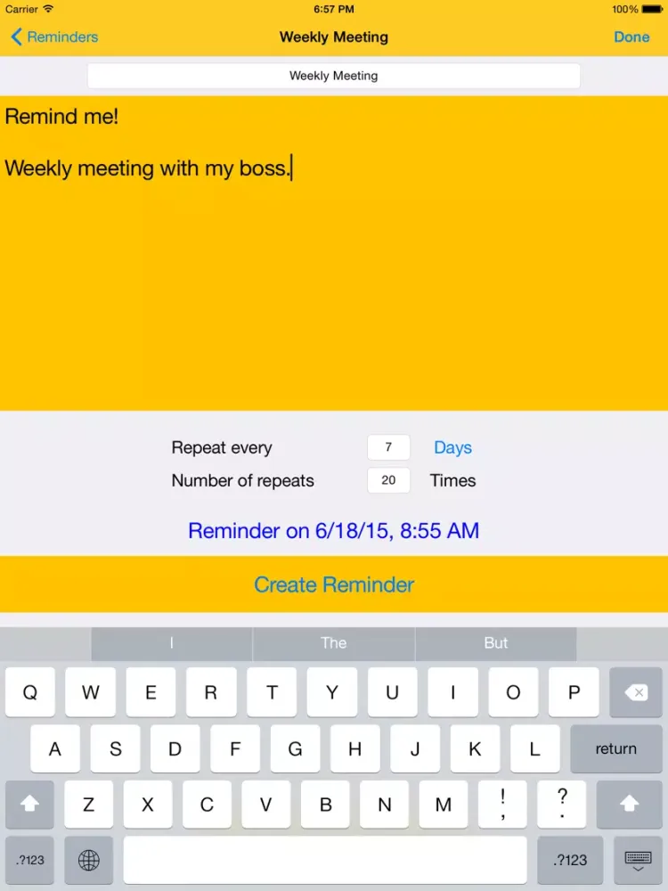 Capturas de tela do Remind me! - Secure Reminders iPad 