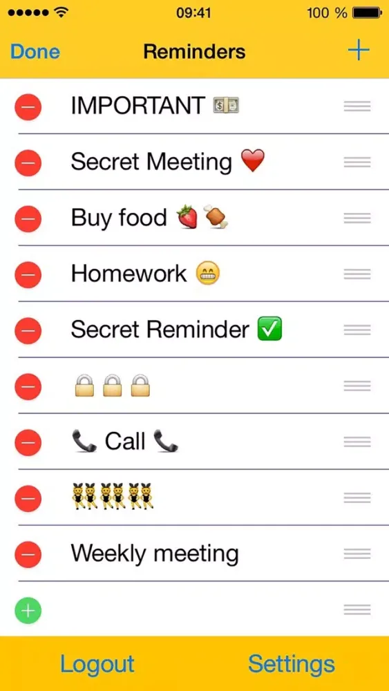 Capturas de tela do Remind me! - Secure Reminders