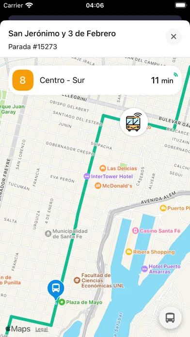 Tangkapan layar Cuándo Pasa? - Santa Fe