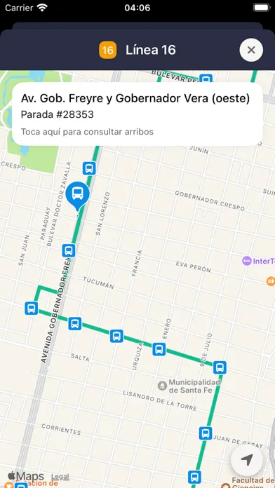 Tangkapan layar Cuándo Pasa? - Santa Fe