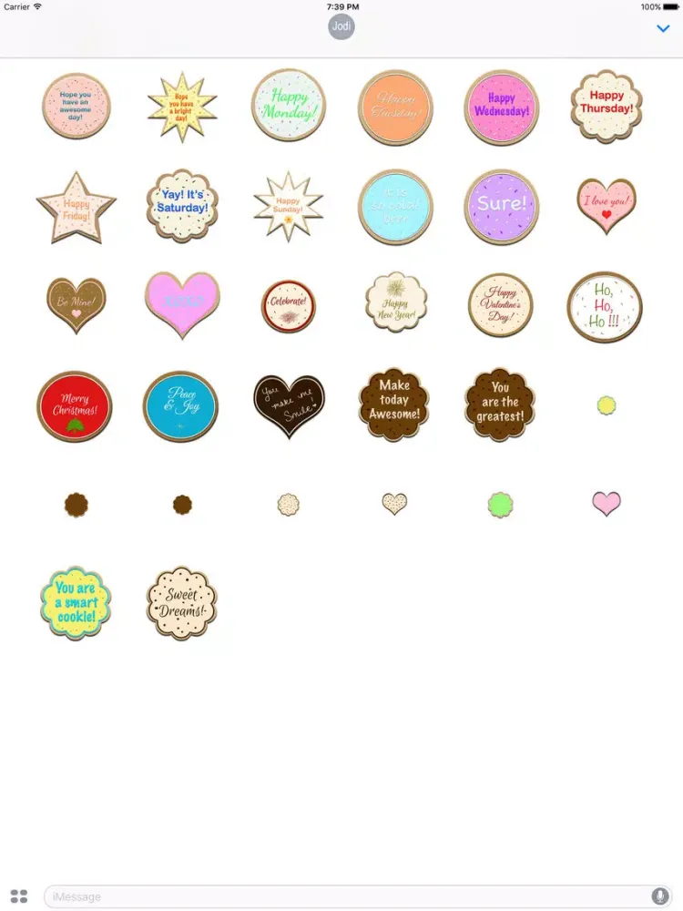 Sweet Cookie Messages iPad  Ekran Görüntüleri