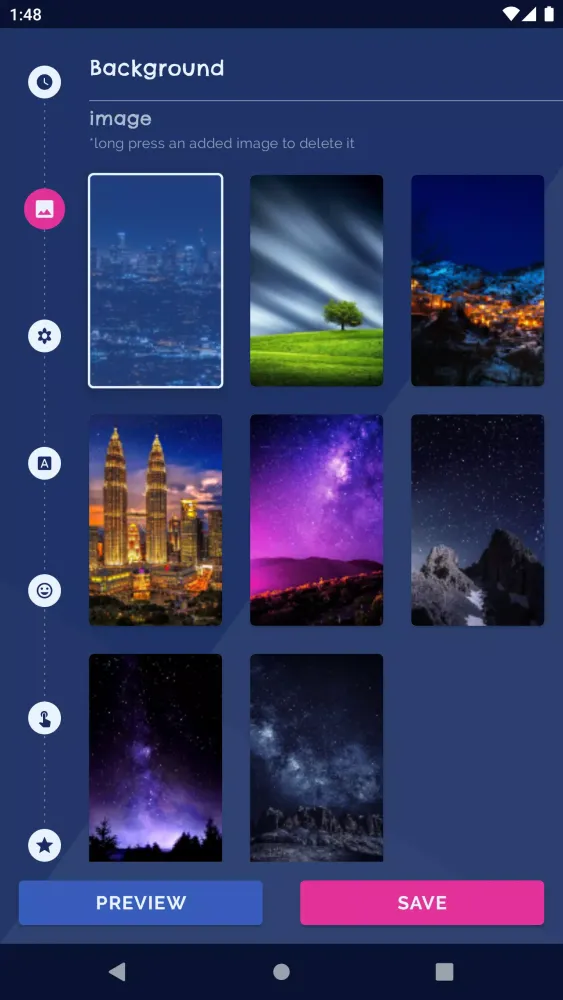 Night Sky Clock Live Wallpaper স্ক্রিনশট