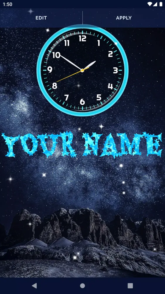 Night Sky Clock Live Wallpaper স্ক্রিনশট