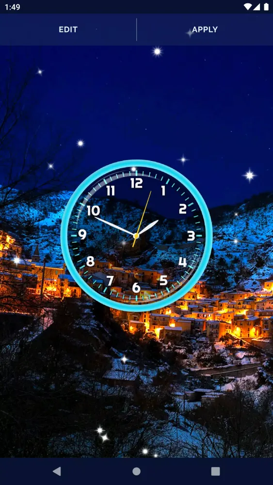 Night Sky Clock Live Wallpaper স্ক্রিনশট