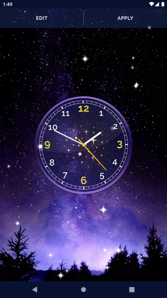 Night Sky Clock Live Wallpaper স্ক্রিনশট