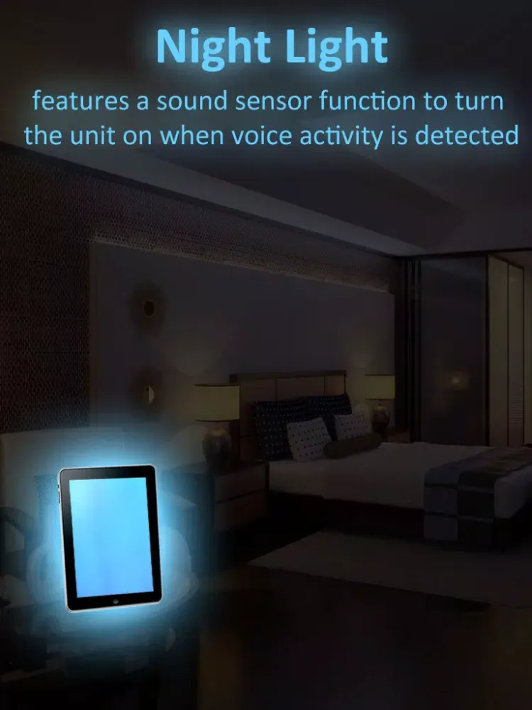 تصاویر Night Light Ultimate - Mood Light with Music, NightLight with sound sensor, Time Display & Alarm Clock iPad 