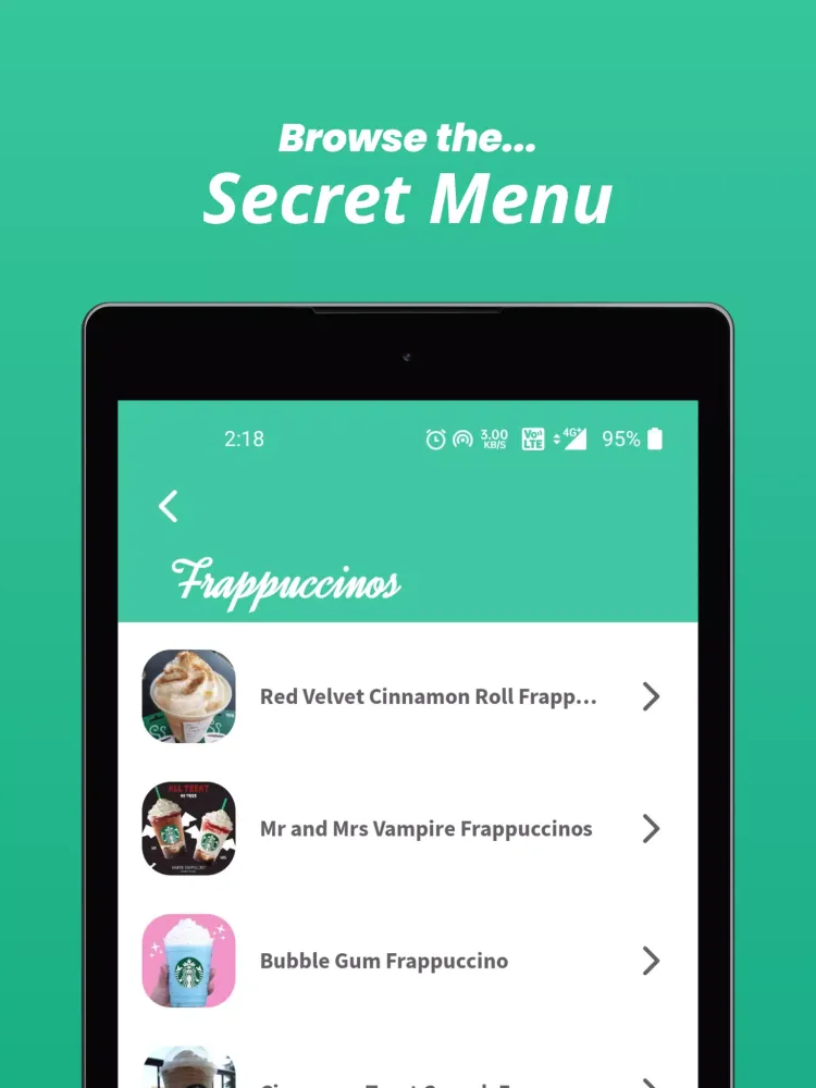 Скриншоты Starbucks Secret Menu