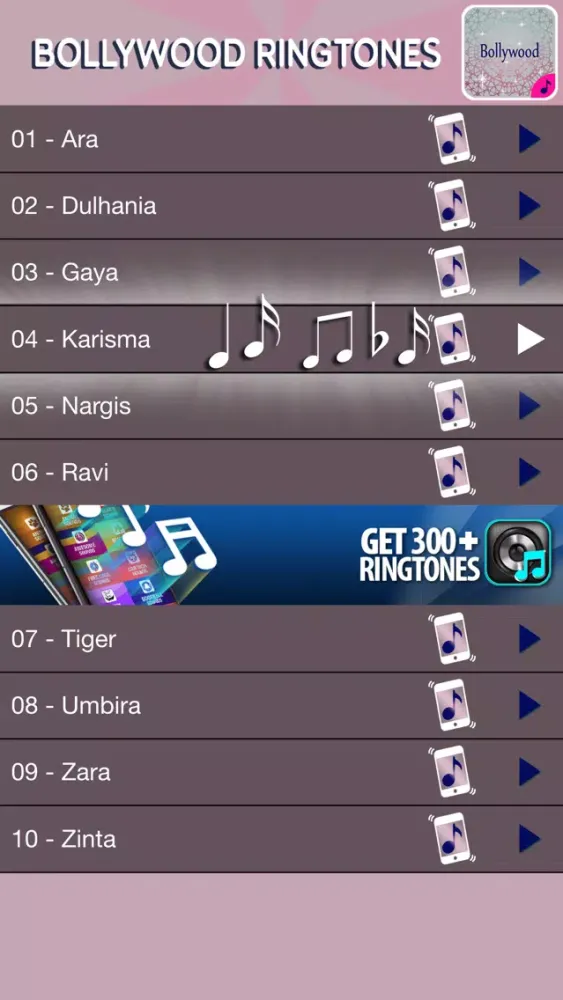 Capturas de pantalla de Bollywood Music Ringtones Pro – Collection of Best Hindi Melodies & Indian Tones for iPhone