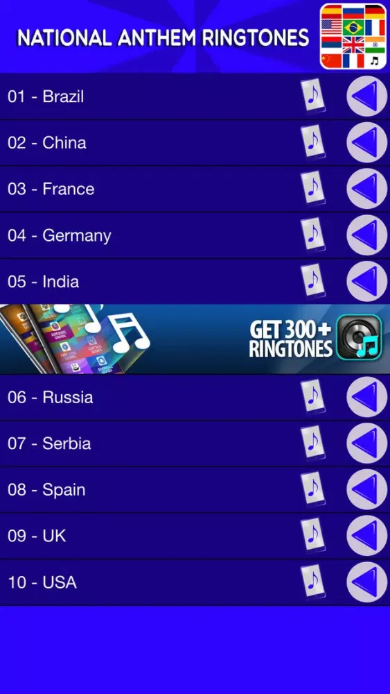 Capturas de tela do National Anthem Ringtone.s – Set the Best Text Tones and Call Sound.s Free