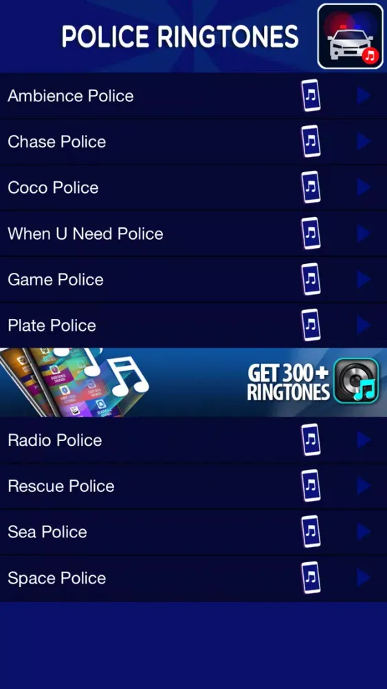 Ảnh chụp màn hình của Police Sound Effects Pro – Ringtones and Cool Text Tones with Siren & Emergency Horn Noises
