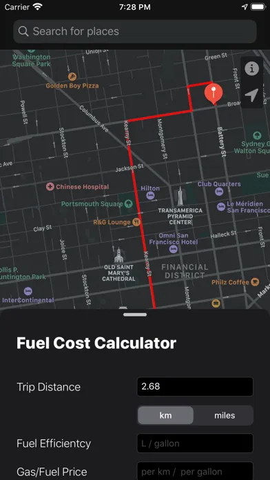 Fuel Cost Calculator - Maps应用截图
