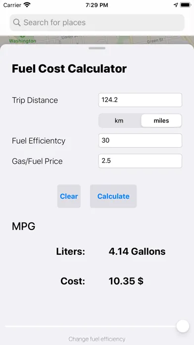 Fuel Cost Calculator - Maps应用截图