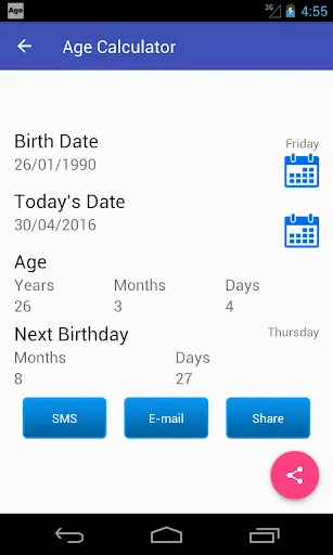 Age Calculator Screenshots