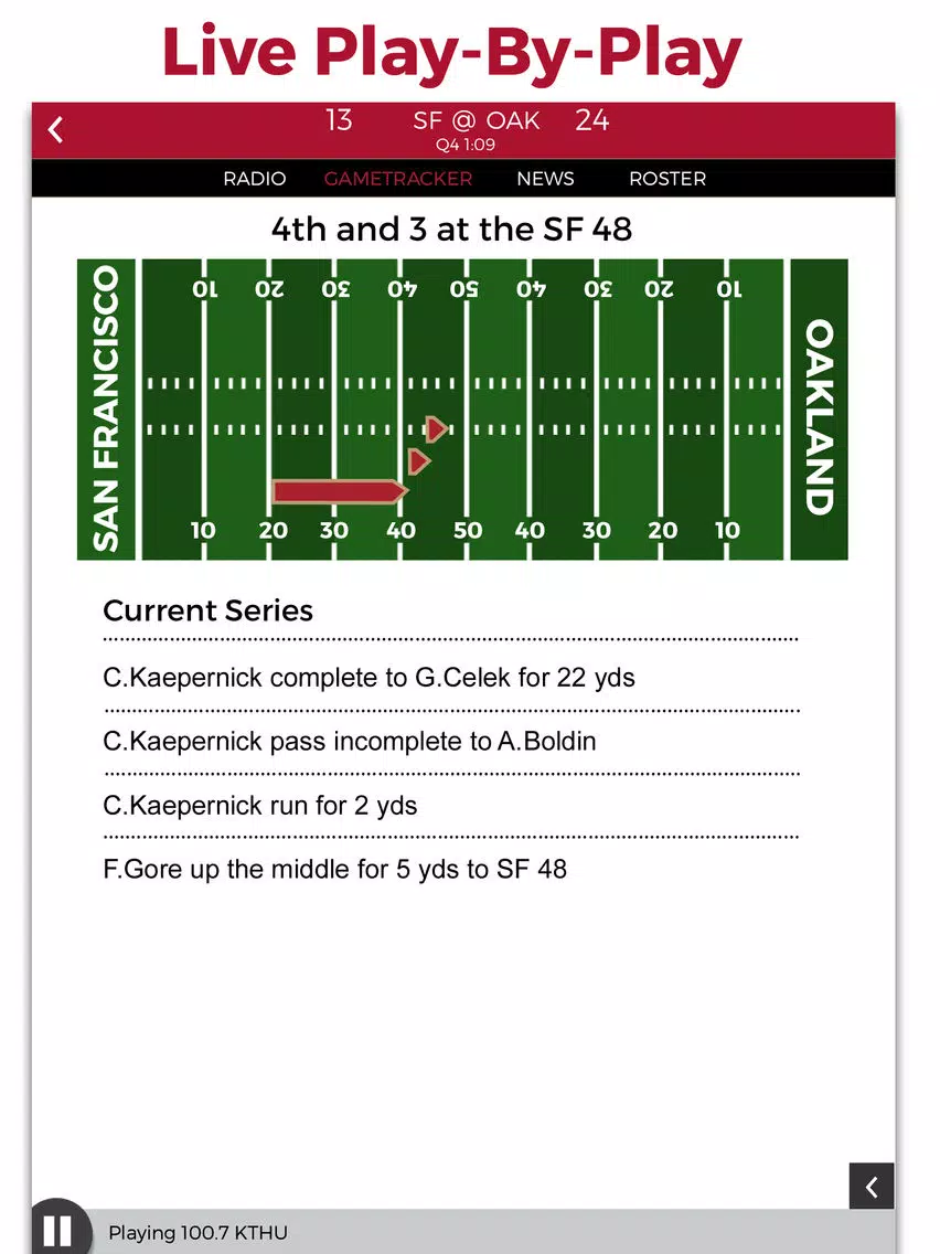 San Francisco Football Radio & Live Scores iPad  Screenshots
