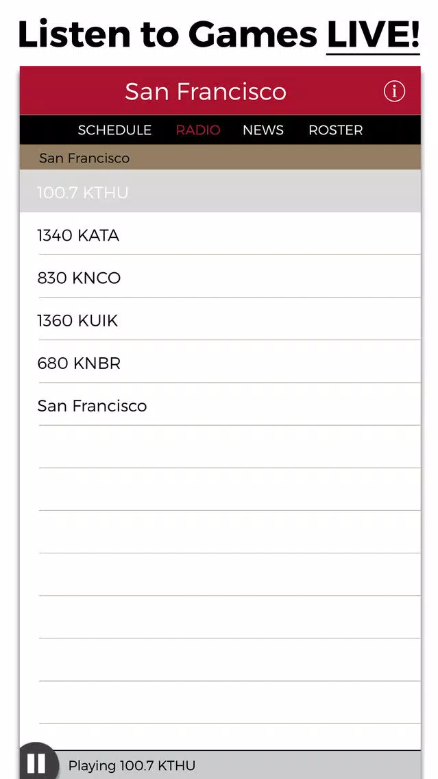 San Francisco Football Radio & Live Scores Screenshots