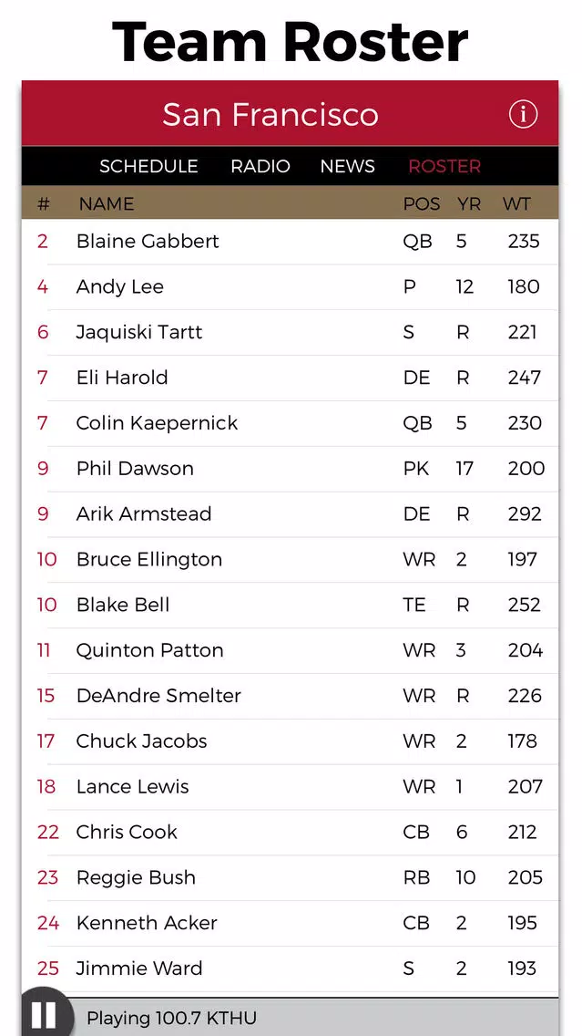 San Francisco Football Radio & Live Scores Screenshots