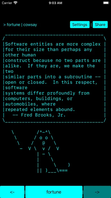 fortune | cowsay スクリーンショット