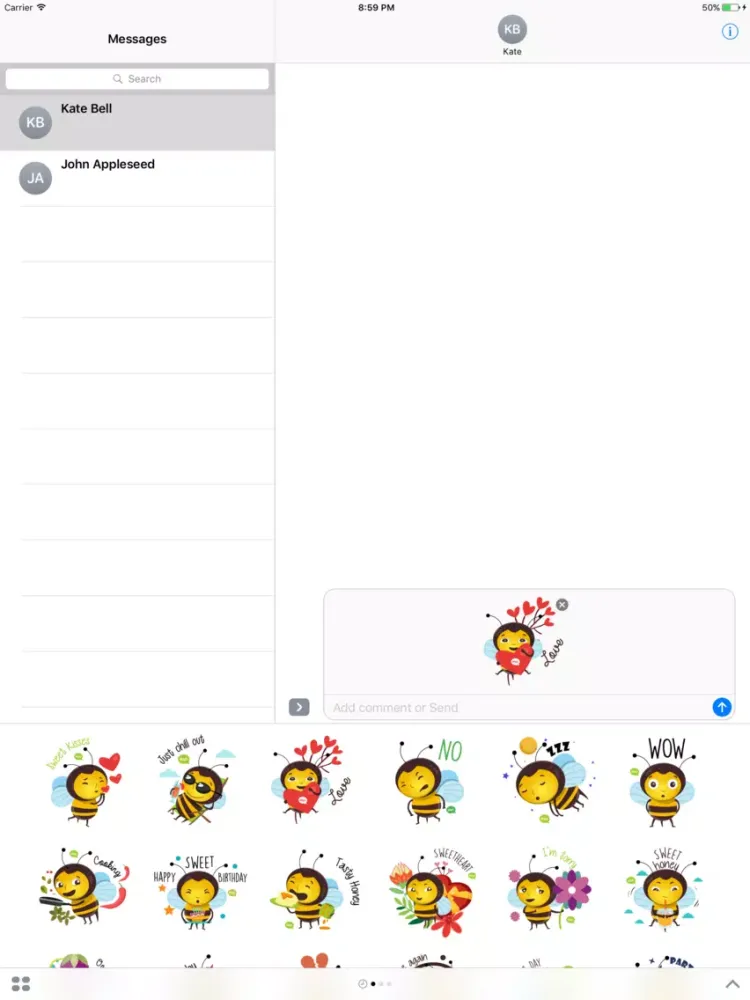 Honey Bee Stickers iPad 应用截图