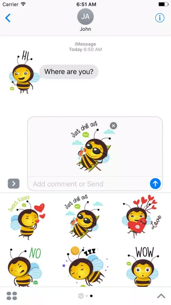 Honey Bee Stickers应用截图