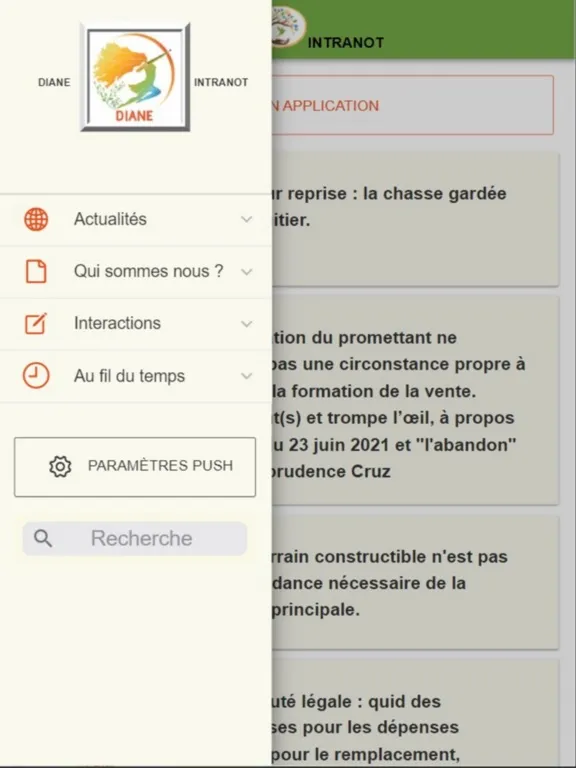 DIANE-INTRANOT iPad Screenshots