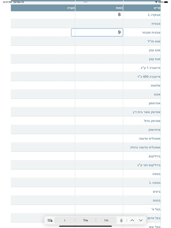 ภาพหน้าจอของ ים שיווק מרכז הירק בע״מ הזמנות iPad 