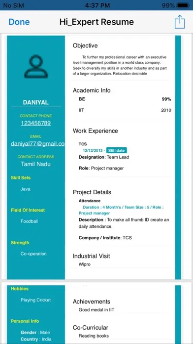 Nithra Resume Builder應用截圖