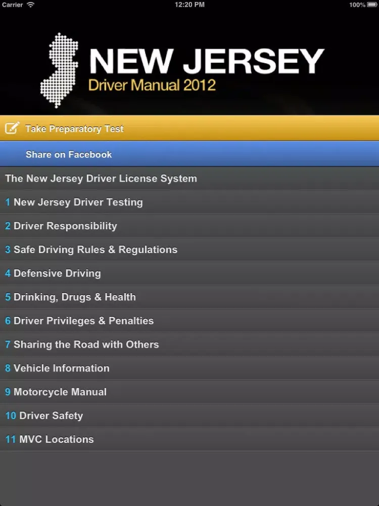 New Jersey Driver Manual Free iPad 應用截圖