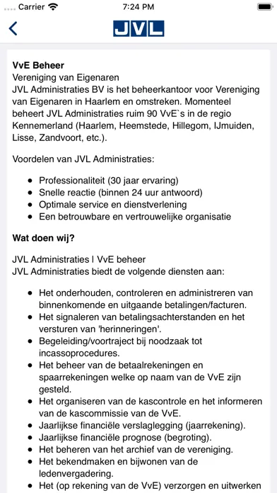 JVL Administraties Screenshots