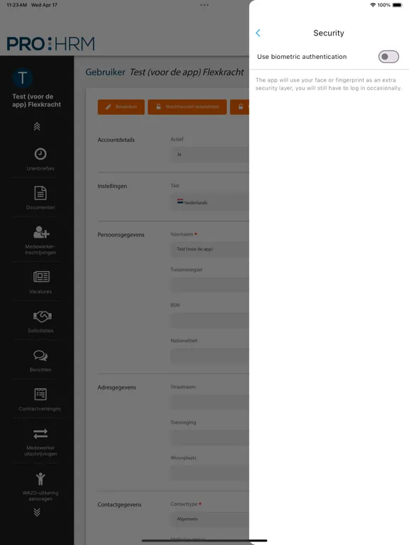 PRO HRM iPad  سکرین شاٹس