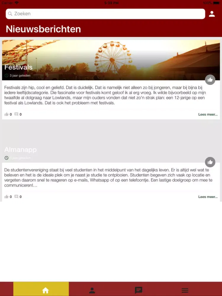 Tangkapan skrin Medisch Heren Dispuut Cambrinu iPad 