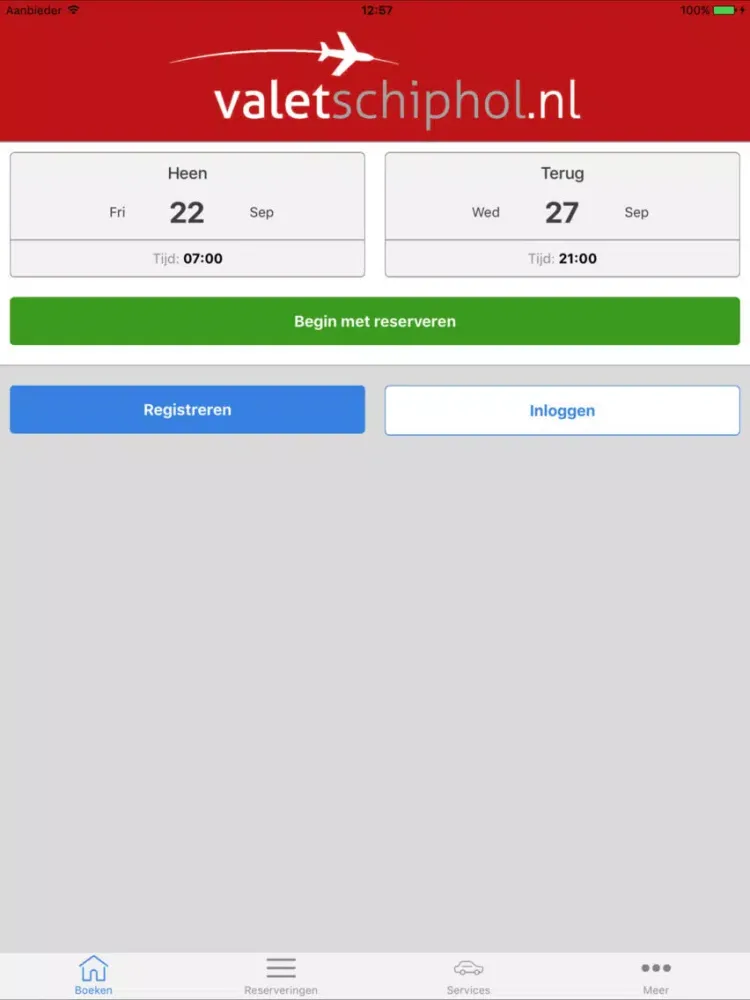 Valet Parking Schiphol iPad 應用截圖
