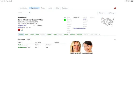 Ảnh chụp màn hình của Archie CRM iPad 