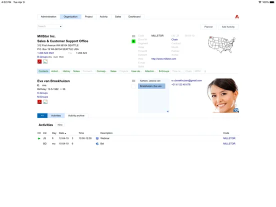Ảnh chụp màn hình của Archie CRM iPad 