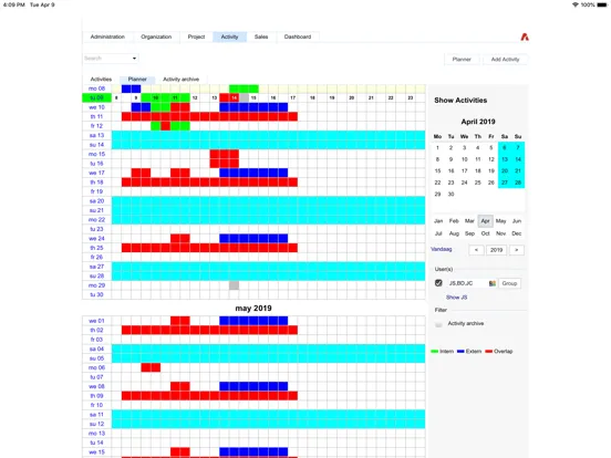 Ảnh chụp màn hình của Archie CRM iPad 