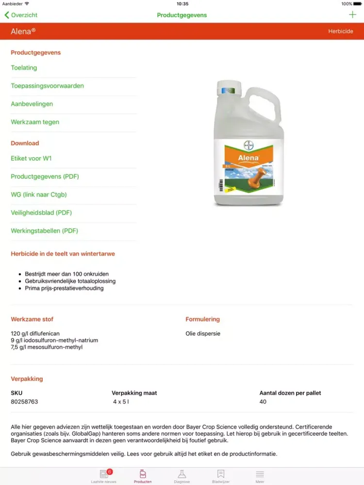 Captures d'écran de Bayer Agro App iPad 