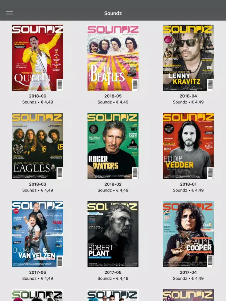 Capturas de pantalla de Soundz Magazine iPad 