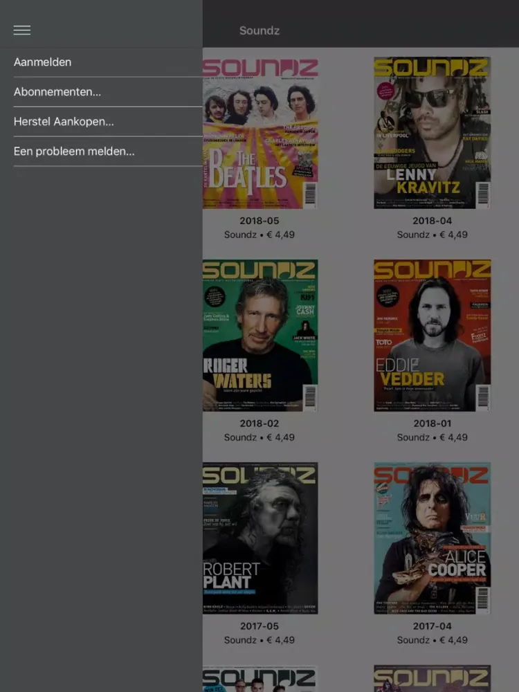 Capturas de pantalla de Soundz Magazine iPad 