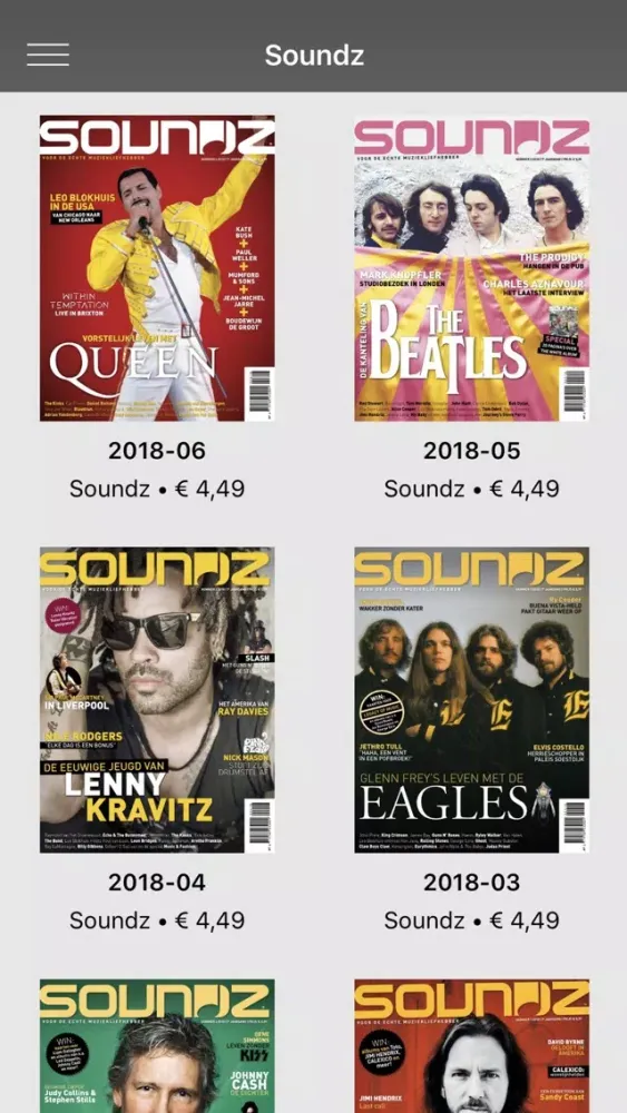 Capturas de pantalla de Soundz Magazine