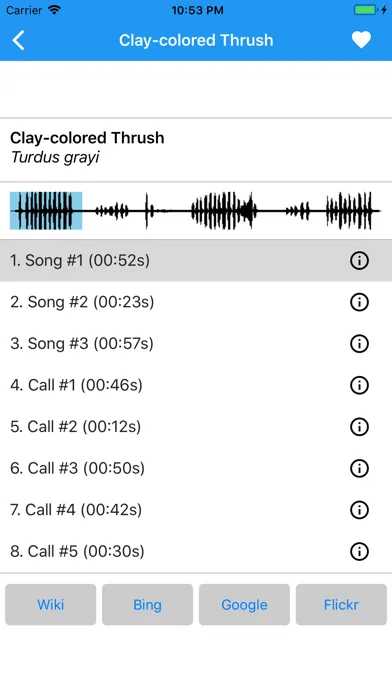 BirdSounds Costa Rica Screenshots