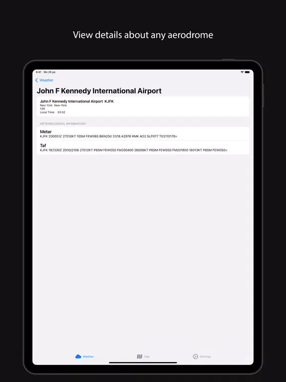 Ảnh chụp màn hình của Met Info iPad 