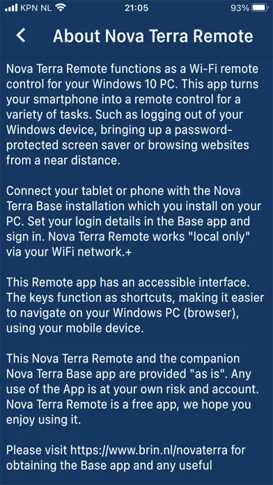 Ảnh chụp màn hình của Nova Terra Remote