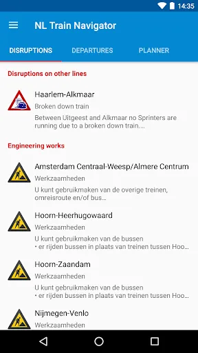 Captures d'écran de NL Train Navigator: trains