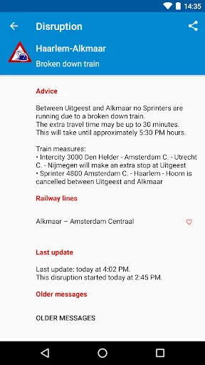 Captures d'écran de NL Train Navigator: trains