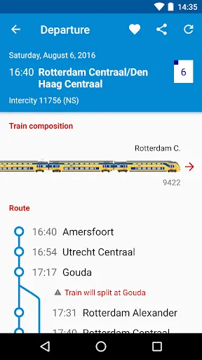 Captures d'écran de NL Train Navigator: trains