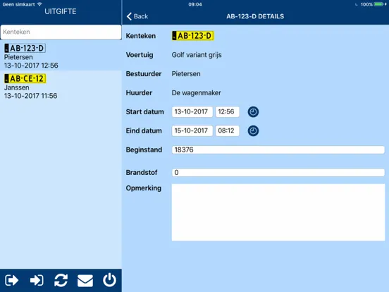 Capturas de tela do RentWise inname/uitgifte app iPad 