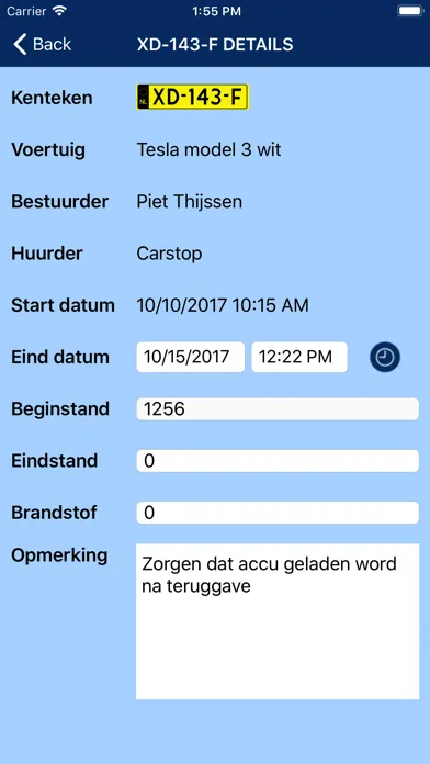 Capturas de tela do RentWise inname/uitgifte app