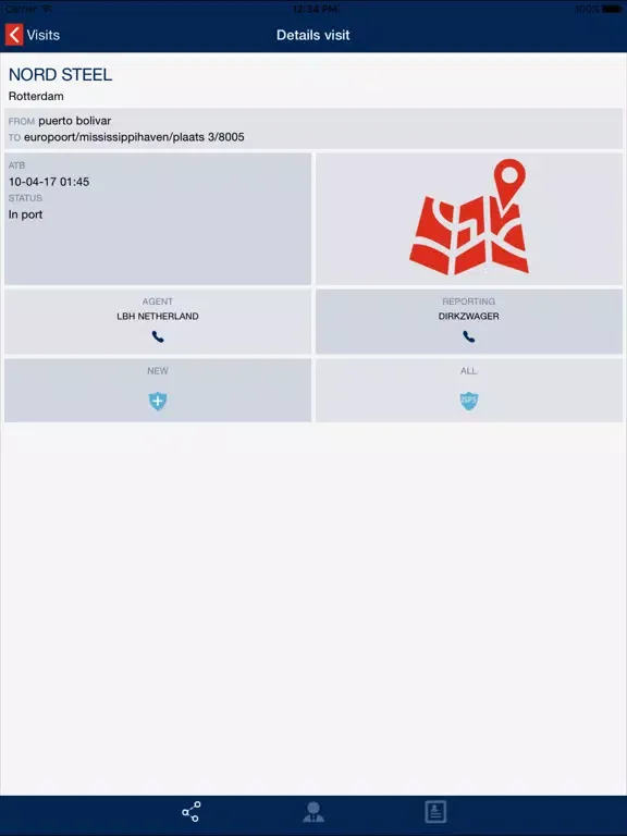 Ảnh chụp màn hình của Ship2Report ISPS Announcement Service iPad 