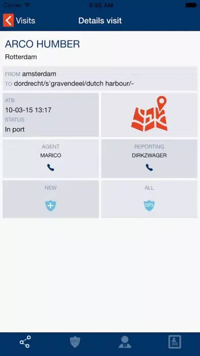Ảnh chụp màn hình của Ship2Report ISPS Announcement Service